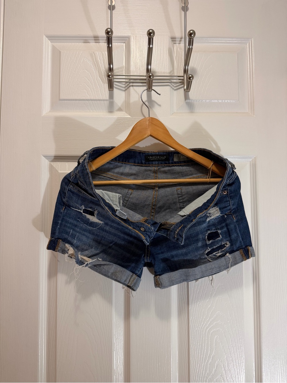 Aeropostale Dark Blue Distressed Denim Shorts ✨